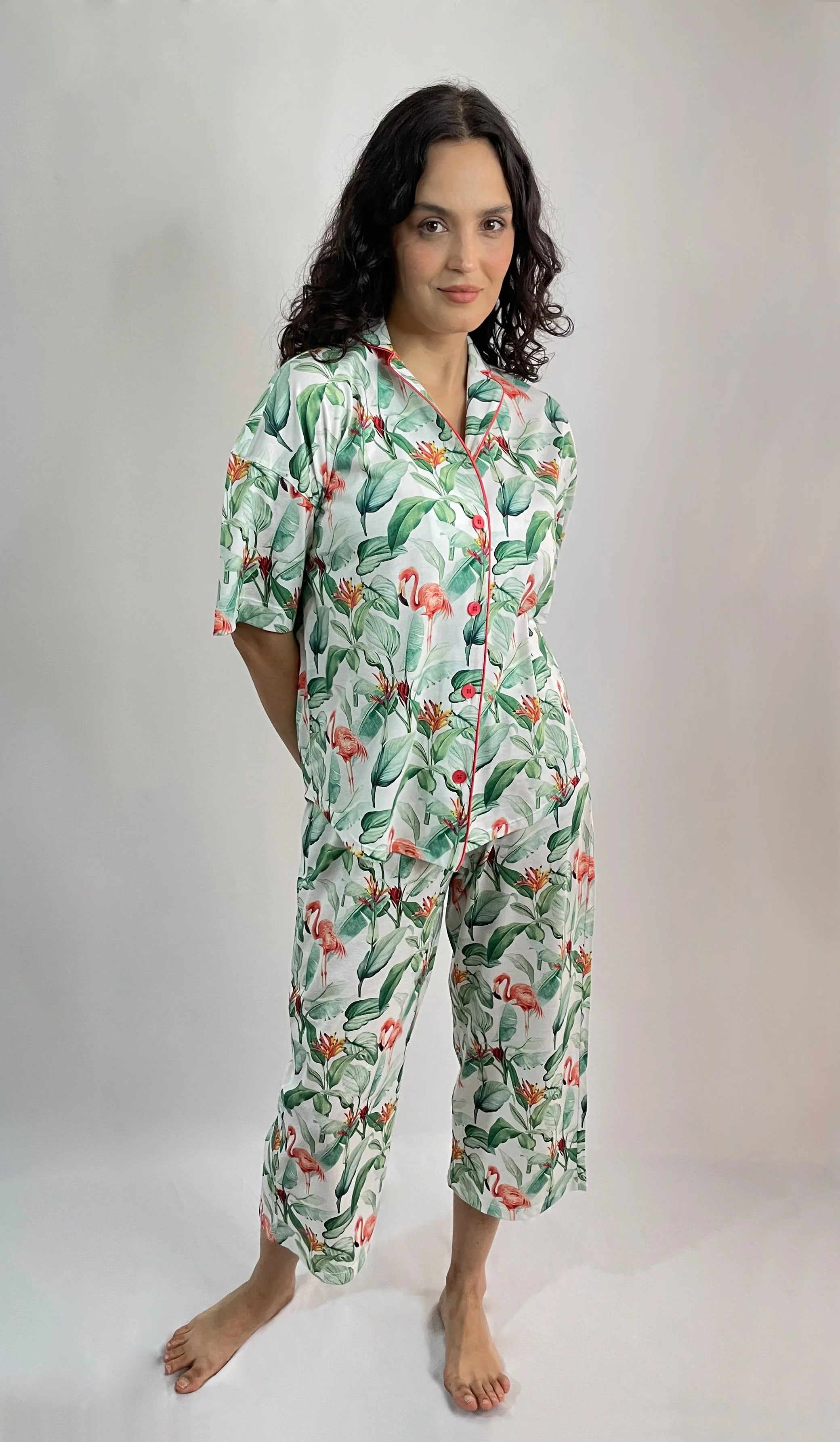 Claire Culotte PJ Set in Flamingo