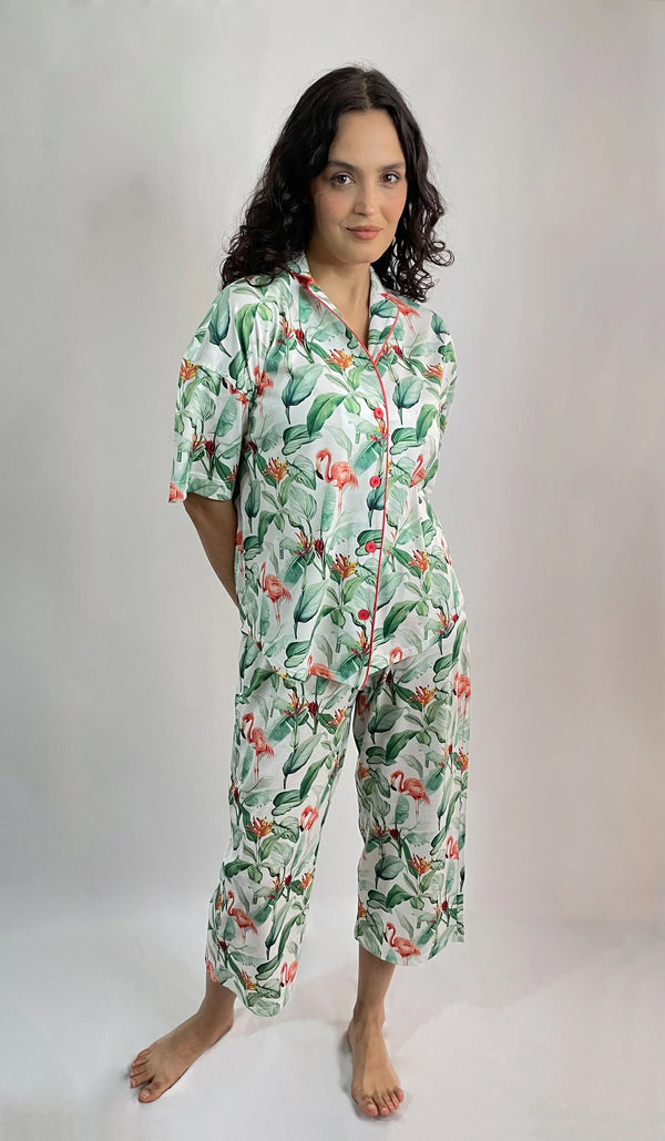 Claire Culotte PJ Set in Flamingo