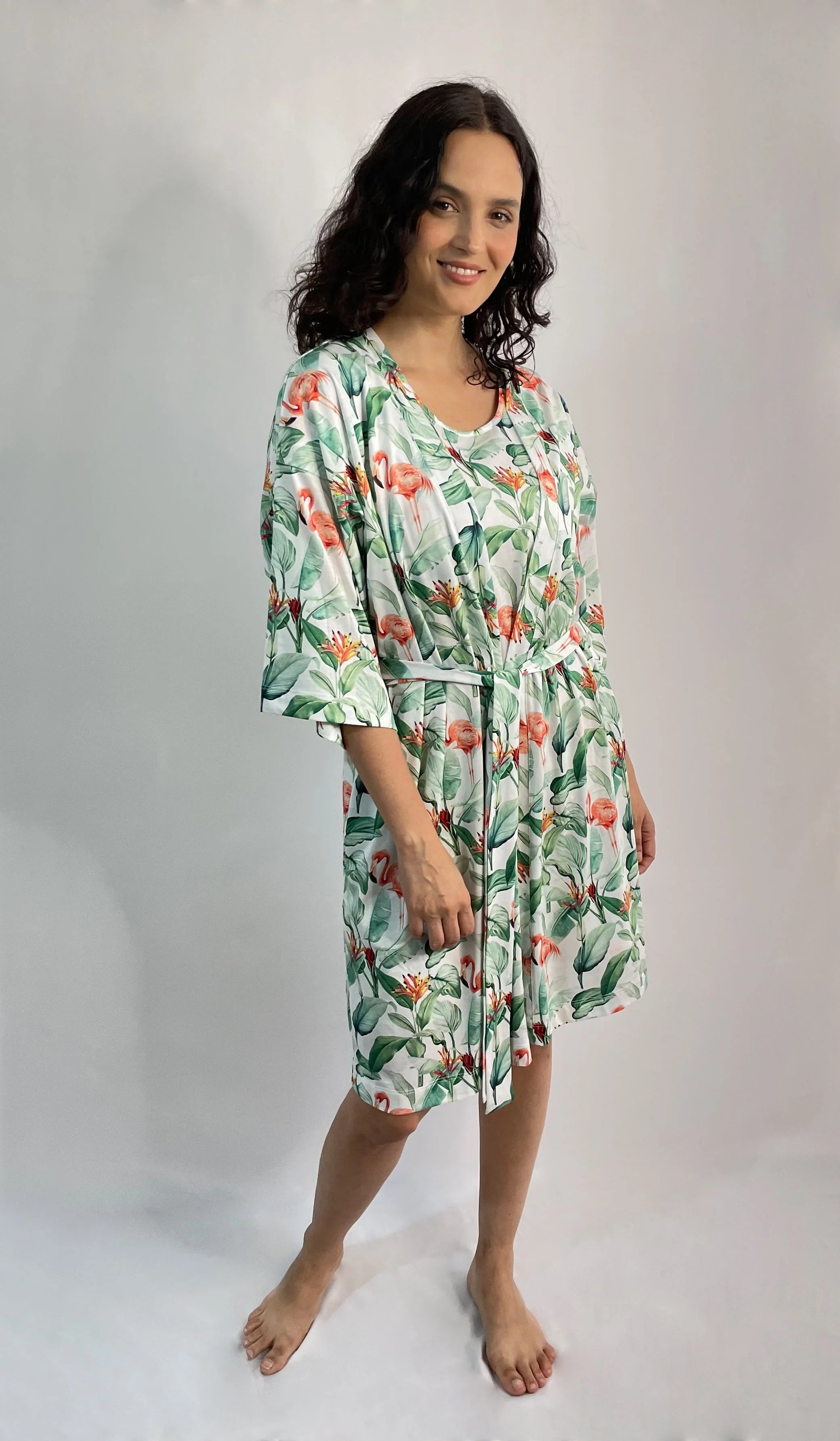 Claire Kimono in Flamingo