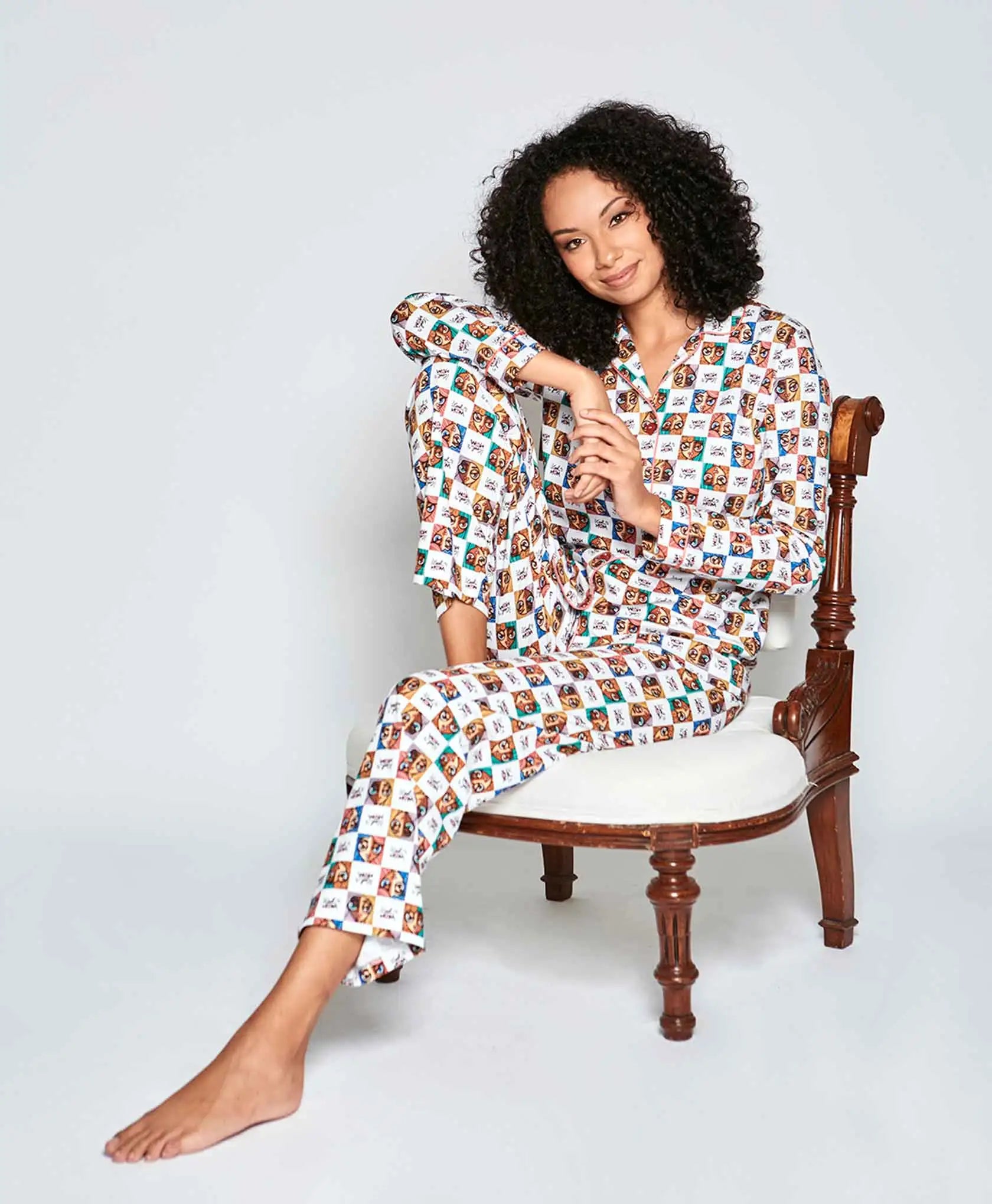 Monalisa PJ Set in Full Color Cool Mom