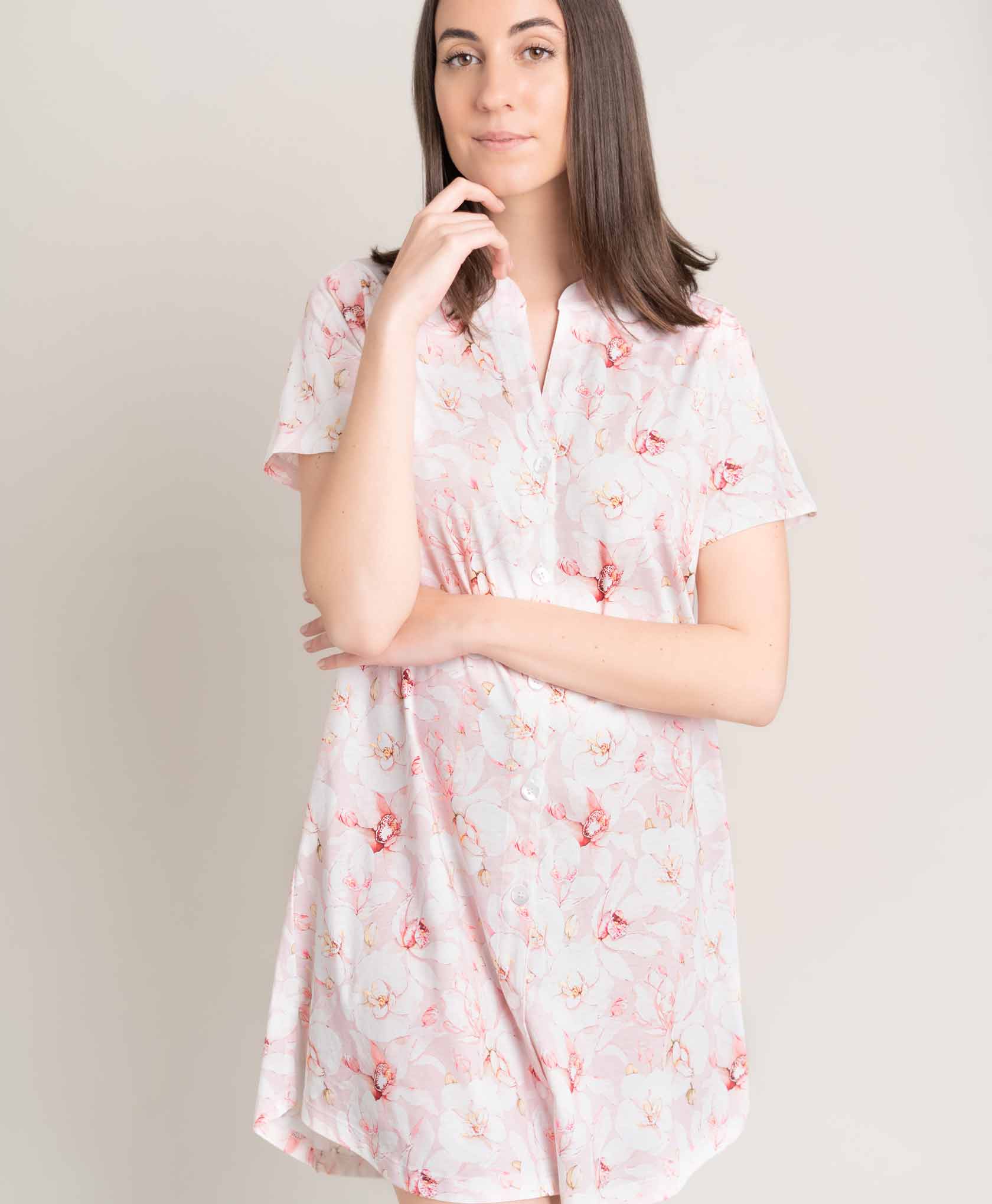 Florencia Nightgown Short Sleeves in Atenas Orchid