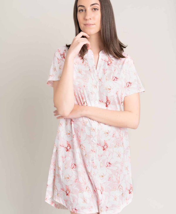 Florencia Nightgown Short Sleeves in Atenas Orchid