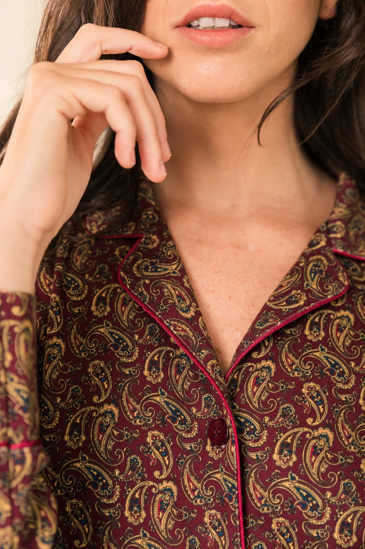 Monalisa PJ Set in Paisley Red