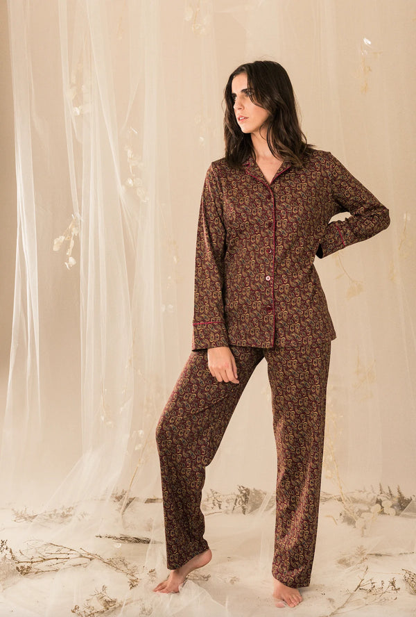 Monalisa PJ Set in Paisley Red