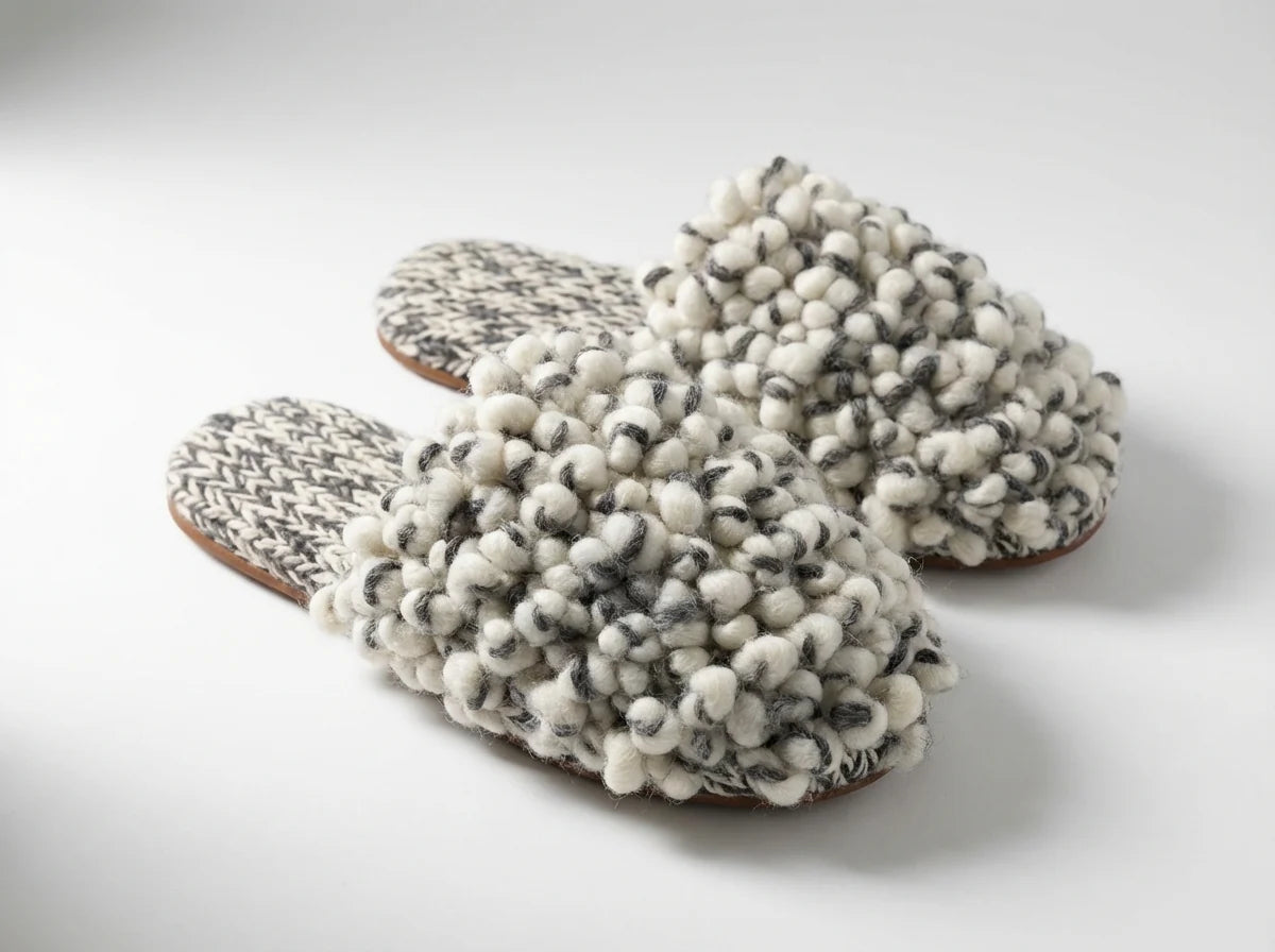 Baby Alpaca Slippers in Gray