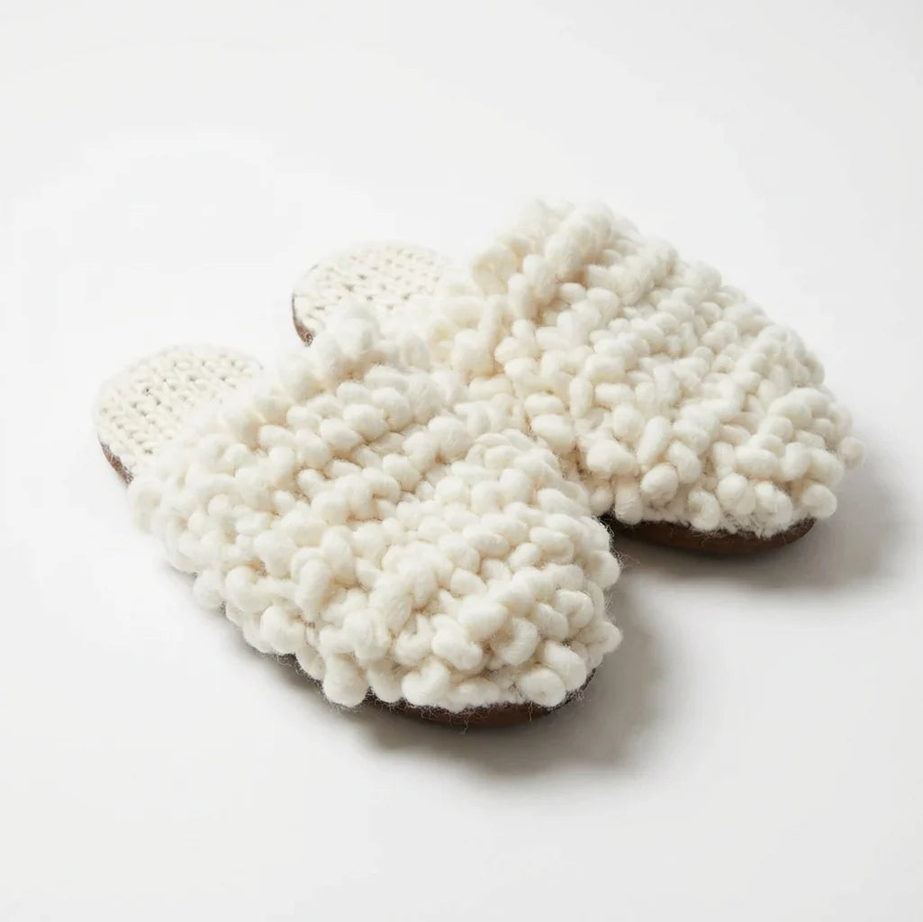 Baby Alpaca Slippers in White