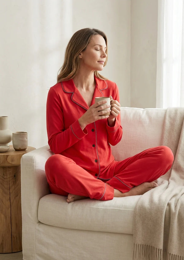 Monalisa PJ Set in Coral