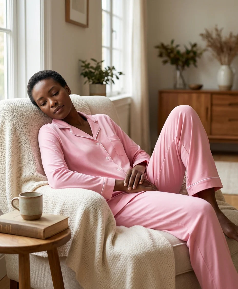 Monalisa PJ Set in Solid Pink