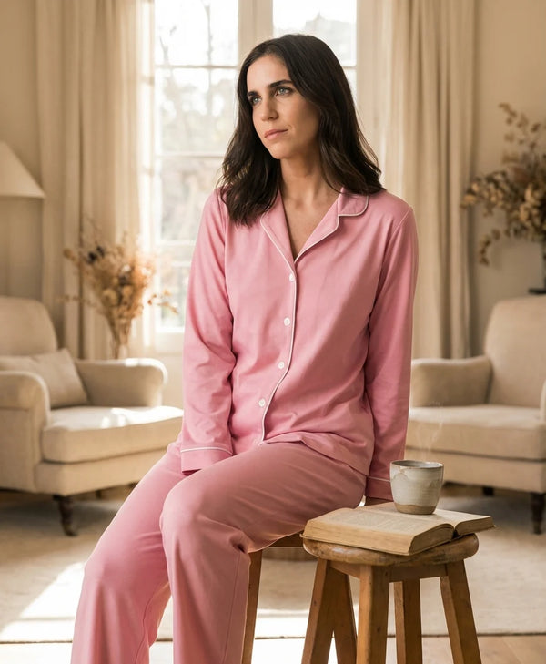 Monalisa PJ Set in Solid Pink