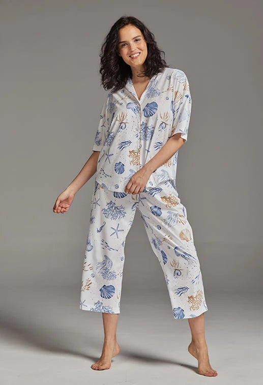 Claire Culotte PJ Set in Ocean