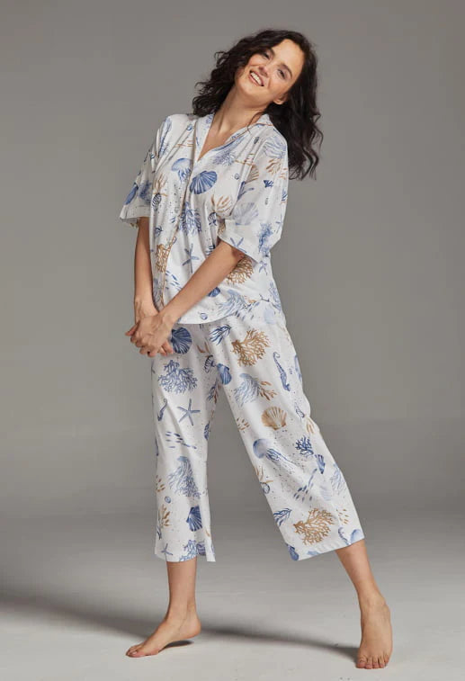 Claire Culotte PJ Set in Ocean