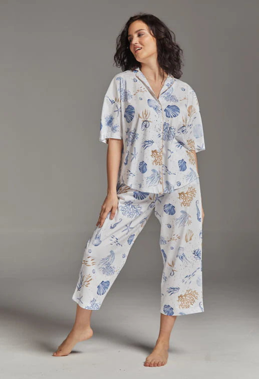Claire Culotte PJ Set in Ocean