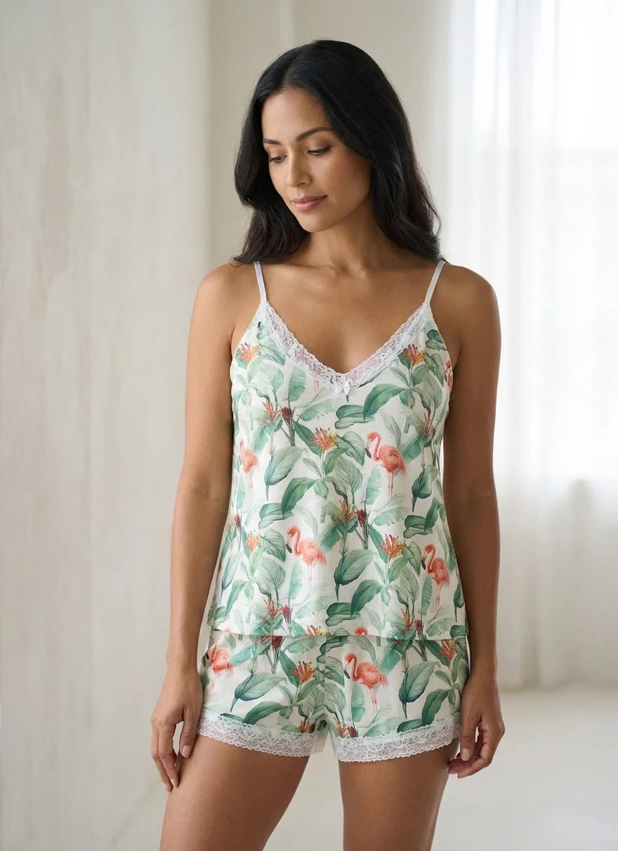 Sidney PJ Set in Flamingo