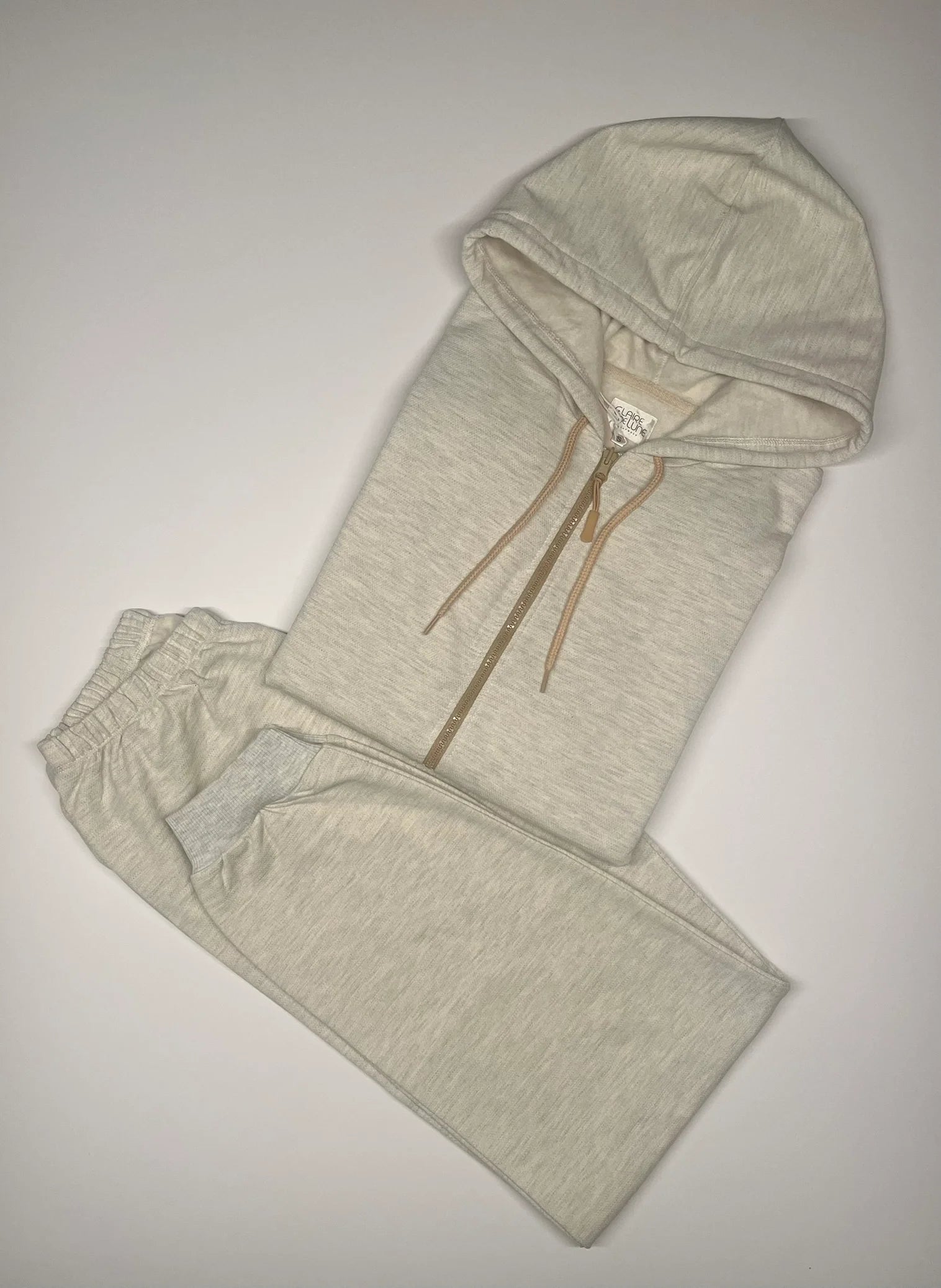 Pima Sweat Suit Set in Beige
